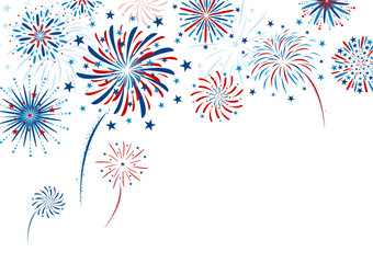 Wall Mural - Fireworks design on white background vector illustration