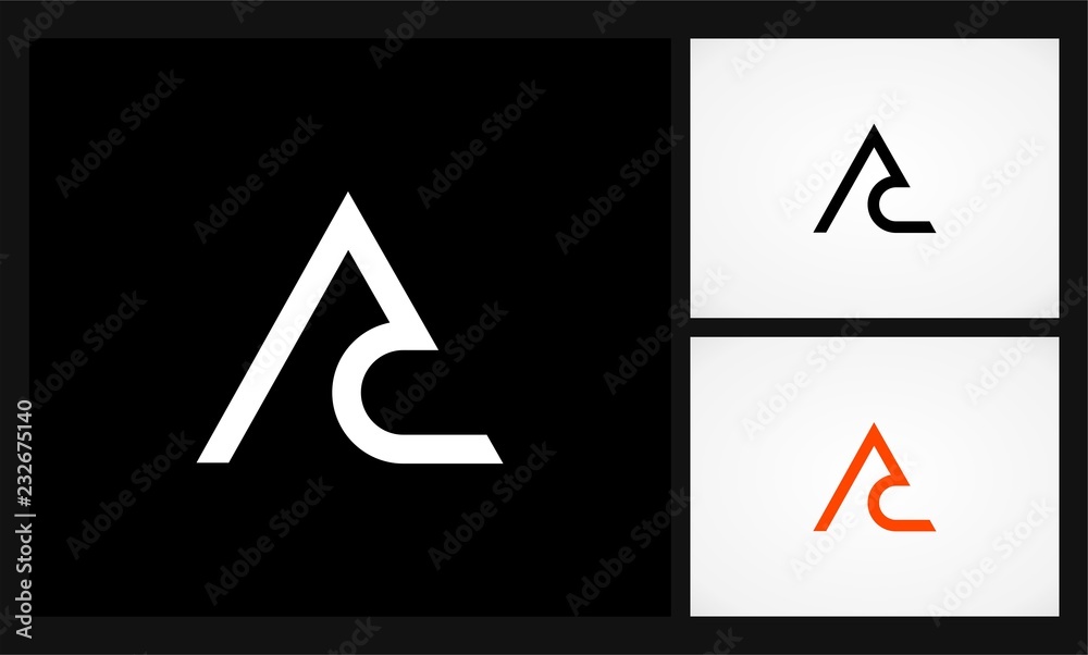 letter AC monogram triangle logo Stock Vector | Adobe Stock