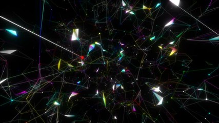 Poster - The eternal whirl of rotation.Social network connections. Connecting people on the internet, nodes transforming.Seamless loop.