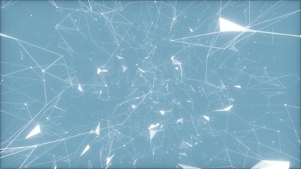 Poster - Boiling space.Abstract digital data nodes and connection paths within any type of network or system of networks. Animation for visuals, vj, light presentations or as motion background. Seamless Loop.
