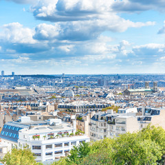 Wall Mural - Panorama city of Paris from Montmartre. Beautiful travel cityscape