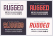 Rugged san serif vector font, alphabet, typeface, uppercase letters and numbers