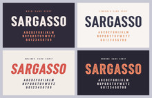 Sargasso Bold, Semibold, Oblique And Grunge San Serif Vector Font, Alphabet