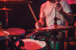 © Евгений Вершинин - Professional drum set closeup. Drummer with drums, live music concert.