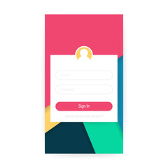 Poster - Clean Mobile UI Design Concept. Login Application with Password Form Window