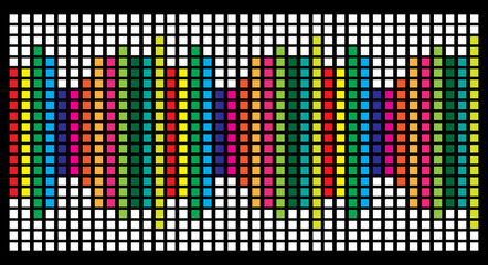 Sticker - square diagram chart equalizer design isolated on black background