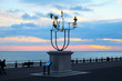 plinth on Hove seafront promenade with constellation sculpture on it