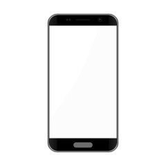 Poster - Black smartphone with white touch screen - vector