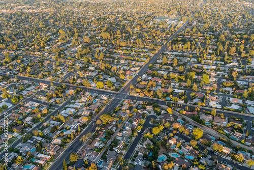 Aerial view of streets and ...
