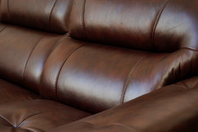 Brown Leather Couch Detail Sofa