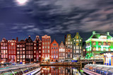 Fototapeta  - Cityscape at Amsterdam, The Netherlands at night
