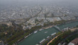 Panorama of Paris - The view from Eiffel-tower on a rainy day
