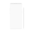 High quality new version of soft clean white elegant note smartphone with blank white screen. Realistic vector mockup tablet pad for visual ui app demonstration.