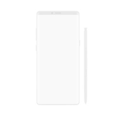 Poster - High quality new version of soft clean white elegant note smartphone with blank white screen. Realistic vector mockup tablet pad for visual ui app demonstration.