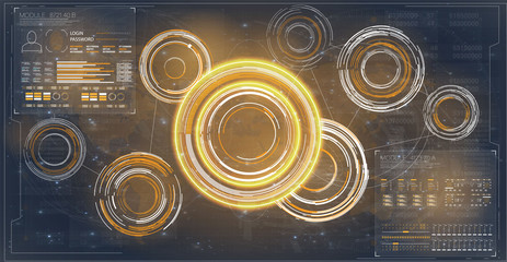Aufkleber - hud screen. futuristic interface hud design. hud futuristic template. futuristic banner. futuristic 