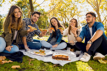 Canvas Print - Pizza with Friends