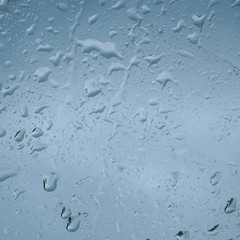 Water drops on glass for background