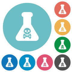 Poster - Dangerous chemical experiment flat round icons