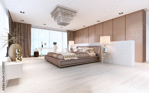 Luxurious Modern Master Bedroom In Light Colors In Pastel
