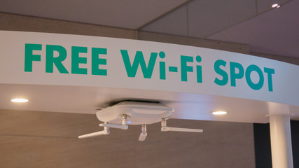 Free wi-fi signboard in airport, wifi zone