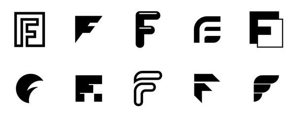 Fototapete - Set of letter F logo. Icon design. Template elements - Collection of vector sign