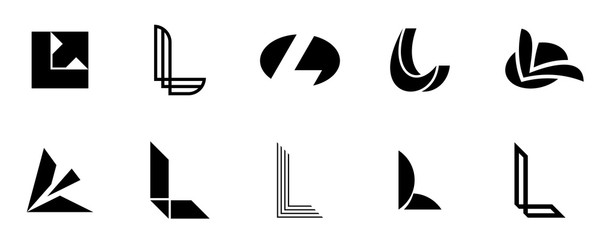 Poster - Set of letter L logo. Icon design. Template elements - Collection of vector sign