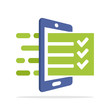 vector illustration icon with the concept of survey, evaluation, review services with a mobile application
