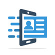 Vector illustration icon for mobile-based online registration