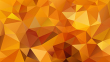 Vector Abstract Irregular Polygonal Background - Triangle Low Poly Pattern - Fall Autumn Pumpkin Yellow Orange Brown Color