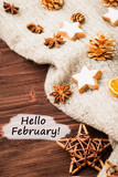 Fototapeta Panele - Winter and New Year theme. Spices, orange, cinnamon, anise