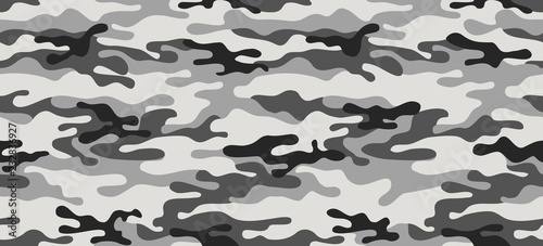 Cuadros en Lienzo Print texture military camouflage repeats seamless army black white hunting