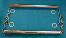 Clip For Connecting Metal Pipes In The Distiller, Clips On A Blue Background For Fastening Metal Pipes.