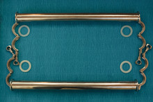 Clip For Connecting Metal Pipes In The Distiller, Clips On A Blue Background For Fastening Metal Pipes.