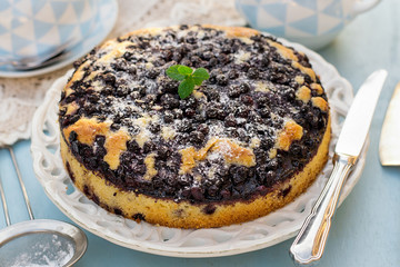 Wall Mural - Sweet blueberry butter cake for tea