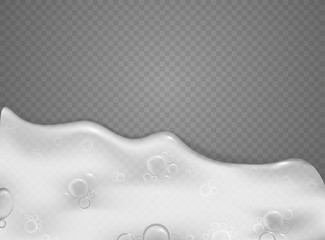 Poster - Transparent scene with foam effect. Vector objects isolated on transparent background