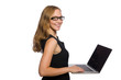 © Elnur - Woman with laptop isolated on white