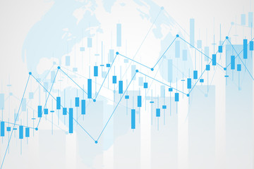 Business candle stick graph chart of stock market investment trading. Trend of graph. Vector illustration