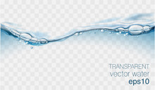 Water Vector Wave Transparent Surface With Bubbles Of Air