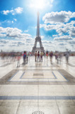 Fototapeta Boho - Eiffel Tower at sunny day.