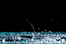 Water Drops On The Surface Background Rain Splashing Water Crown