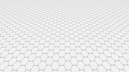 Leinwandbilder - Abstract technology background. Artificial intelligence. Futuristic hexagon perspective background. Big data visualization. 3D rendering.