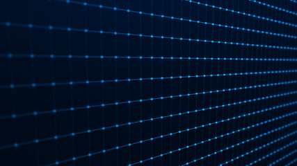 Leinwandbilder - Abstract technology background. Artificial intelligence. Futuristic perspective background. Big data visualization. 3D rendering.
