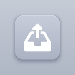 Poster - Download, gray vector button with white icon