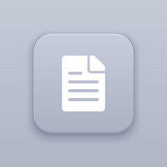 Poster - Document, gray vector button with white icon