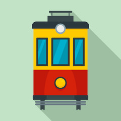 Poster - front view tram icon. flat illustration of front view tram vector icon for web design