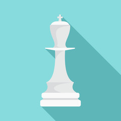 Poster - White chess king icon. Flat illustration of white chess king vector icon for web design