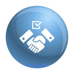 Poster - Political hand shake icon. Simple illustration of political hand shake vector icon for web design isolated on white background