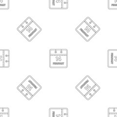 Poster - February calendar pattern seamless vector repeat geometric for any web design