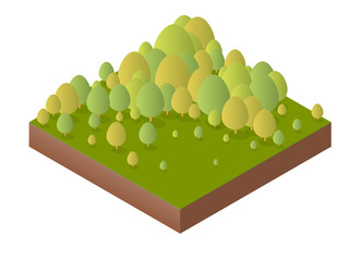 Nature forest landscape of isometric