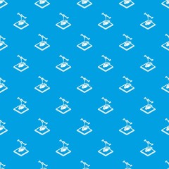 Poster - Heart d printing pattern vector seamless blue repeat for any use